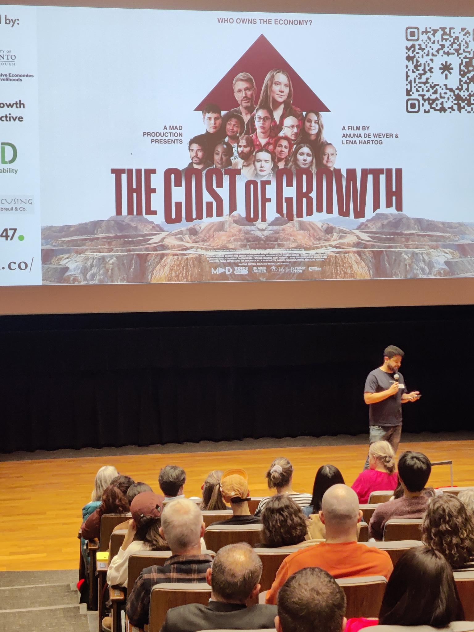 Screening the Cost of Growth — 200 attendees at Innis College, Toronto